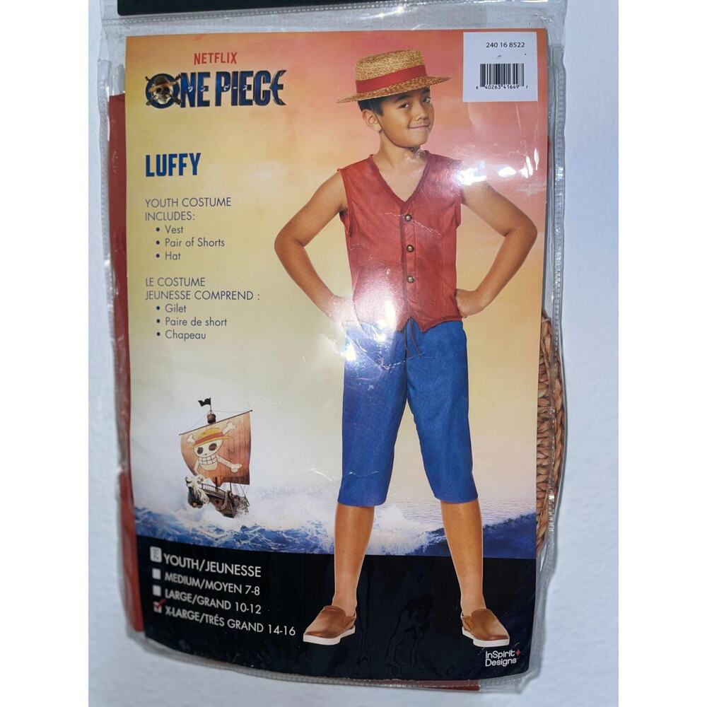 Netflix One Piece Luffy Youth Costume Kids Size X-Large 14-16